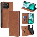 For Honor X8c 4G Skin Feel Magnetic Leather Phone Case(Light Brown)