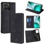 For Honor X8c 4G Skin Feel Magnetic Leather Phone Case(Black)