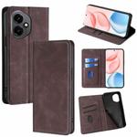For Honor 400 Global 156.5mm Skin Feel Magnetic Leather Phone Case(Dark Brown)
