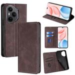 For Honor 400 Pro Global 160.8mm Skin Feel Magnetic Leather Phone Case(Dark Brown)
