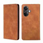 For OnePlus Nord CE3 5G Skin Feel Magnetic Leather Phone Case(Light Brown)