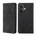 For OnePlus Nord CE3 5G Skin Feel Magnetic Leather Phone Case(Black)