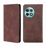 For OnePlus Ace 2 Pro Skin Feel Magnetic Leather Phone Case(Dark Brown)