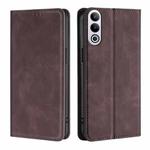 For OnePlus Ace 3V 5G Skin Feel Magnetic Leather Phone Case(Dark Brown)