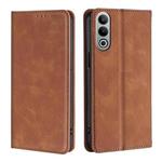 For OnePlus Nord CE4 Skin Feel Magnetic Leather Phone Case(Light Brown)