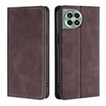 For OnePlus Ace 3 Pro 5G Skin Feel Magnetic Leather Phone Case(Dark Brown)