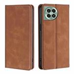 For OnePlus Ace 3 Pro 5G Skin Feel Magnetic Leather Phone Case(Light Brown)