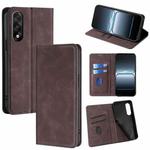 For OnePlus Ace 5 Ultra / Nord 5 Skin Feel Magnetic Leather Phone Case(Dark Brown)