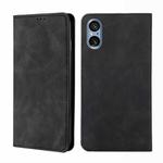 For Sony Xperia 5 V Skin Feel Magnetic Leather Phone Case(Black)