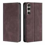 For Sony Xperia 1 VI Skin Feel Magnetic Leather Phone Case(Dark Brown)