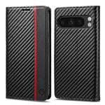 For Google Pixel 9 LC.IMEEKE Carbon Fiber Leather Phone Case(Vertical Black)