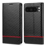 For Google Pixel 10 Pro XL LC.IMEEKE Carbon Fiber Leather Phone Case(Horizontal Black)