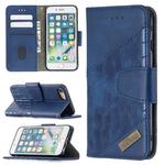 For iPhone 8 / 7 Matching Color Crocodile Texture Horizontal Flip PU Leather Case with Wallet & Holder & Card Slots(Blue)
