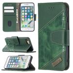 For iPhone 8 / 7 Matching Color Crocodile Texture Horizontal Flip PU Leather Case with Wallet & Holder & Card Slots(Green)