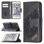 For iPhone 6 Matching Color Crocodile Texture Horizontal Flip PU Leather Case with Wallet & Holder & Card Slots(Black)