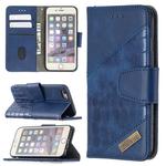 For iPhone 6 Matching Color Crocodile Texture Horizontal Flip PU Leather Case with Wallet & Holder & Card Slots(Blue)