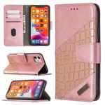 For iPhone 11 Matching Color Crocodile Texture Horizontal Flip PU Leather Case with Wallet & Holder & Card Slots(Rose Gold)