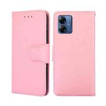 For Motorola Moto G14 Crystal Texture Leather Phone Case(Pink)