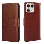 For Motorola Edge 50 Ultra Crystal Texture Leather Phone Case(Brown)