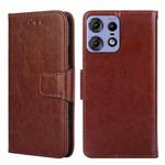 For Motorola Edge 50 Pro 5G Crystal Texture Leather Phone Case(Brown)