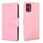 For Motorola Edge 50 Fusion 5G Crystal Texture Leather Phone Case(Pink)