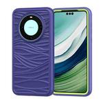 For Huawei Mate 60 Pro/60 Pro+ Wave Pattern 3 in 1 Silicone + PC Phone Case(Navy+Olivine)