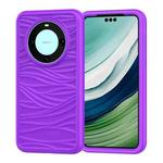For Huawei Mate 60 Pro/60 Pro+ Wave Pattern 3 in 1 Silicone + PC Phone Case(Purple)