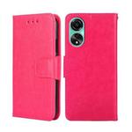 For OPPO A78 4G Crystal Texture Leather Phone Case(Rose Red)