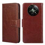 For Realme 12 5G Crystal Texture Leather Phone Case(Brown)
