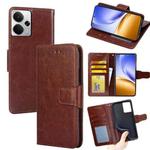 For Realme 14 5G Global Crystal Texture Leather Phone Case(Brown)