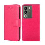 For vivo V29e 5G Crystal Texture Leather Phone Case(Rose Red)