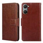 For vivo Y03 4G Crystal Texture Leather Phone Case(Brown)