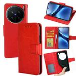 For vivo X200 Pro 5G Crystal Texture Leather Phone Case(Red)