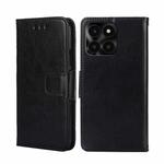 For Honor X6A 4G Crystal Texture Leather Phone Case(Black)