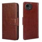 For Sharp Aquos Wish Crystal Texture Leather Phone Case(Brown)