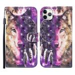 For iPhone 11 Pro Max 3D Painted Pattern Horizontal Flip Leather Case with Holder & Wallet & Card slot & Lanyard(Wind Chime Wolf)