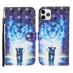 For iPhone 11 Pro Max 3D Painted Pattern Horizontal Flip Leather Case with Holder & Wallet & Card slot & Lanyard(Lion)