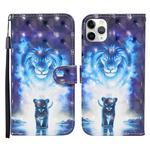 For iPhone 11 Pro 3D Painted Pattern Horizontal Flip Leather Case with Holder & Wallet & Card slot & Lanyard(Lion)