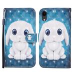 For iPhone XR 3D Painted Pattern Horizontal Flip Leather Case with Holder & Wallet & Card slot & Lanyard(Rabbit)