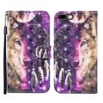 For iPhone 8 Plus / 7 Plus 3D Painted Pattern Horizontal Flip Leather Case with Holder & Wallet & Card slot & Lanyard(Wind Chime Wolf)