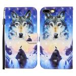 For iPhone 8 Plus / 7 Plus 3D Painted Pattern Horizontal Flip Leather Case with Holder & Wallet & Card slot & Lanyard(Sunrise Wolf)