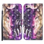 For iPhone SE 2022 / SE 2020 / 8 / 7 3D Painted Pattern Horizontal Flip Leather Case with Holder & Wallet & Card slot & Lanyard(Wind Chime Wolf)