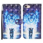 For iPhone SE 2022 / SE 2020 / 8 / 7 3D Painted Pattern Horizontal Flip Leather Case with Holder & Wallet & Card slot & Lanyard(Lion)
