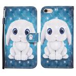 For iPhone SE 2022 / SE 2020 / 8 / 7 3D Painted Pattern Horizontal Flip Leather Case with Holder & Wallet & Card slot & Lanyard(Rabbit)
