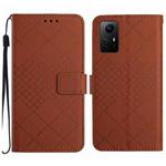 For Xiaomi 12 Rhombic Grid Texture Leather Phone Case(Brown)