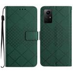 For Xiaomi 12 Lite Rhombic Grid Texture Leather Phone Case(Green)