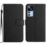 For Xiaomi 12T / 12T Pro Rhombic Grid Texture Leather Phone Case(Black)
