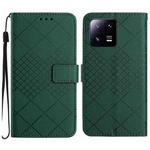 For Xiaomi 13 Rhombic Grid Texture Leather Phone Case(Green)