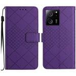 For Xiaomi 13T Rhombic Grid Texture Leather Phone Case(Purple)