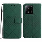 For Xiaomi 13T Rhombic Grid Texture Leather Phone Case(Green)